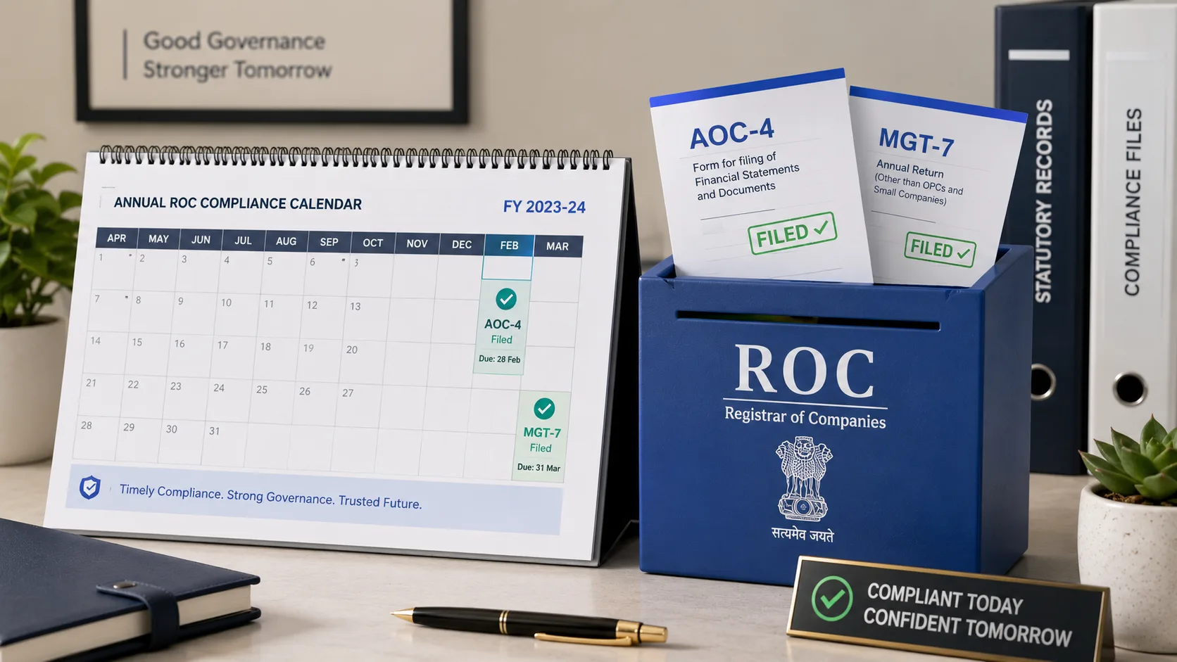 Annual ROC compliance for private limited companies: due dates, forms and late fees — FilingSetu blog article