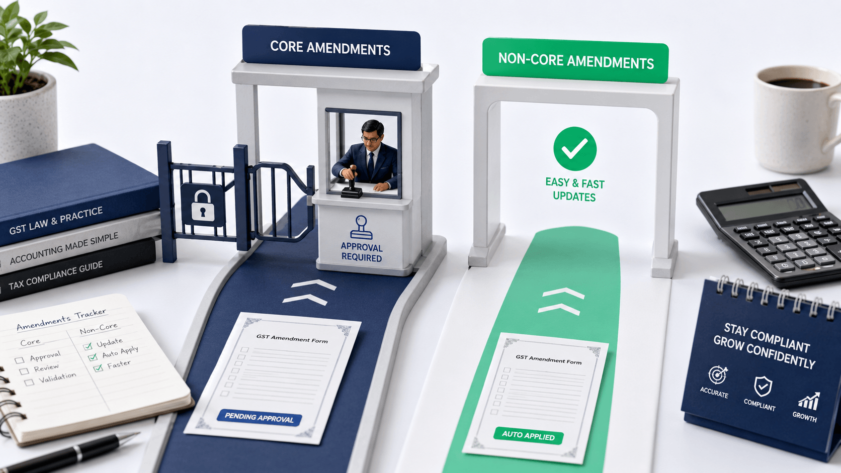 Core vs non-core GST amendments: what needs officer approval — FilingSetu blog article