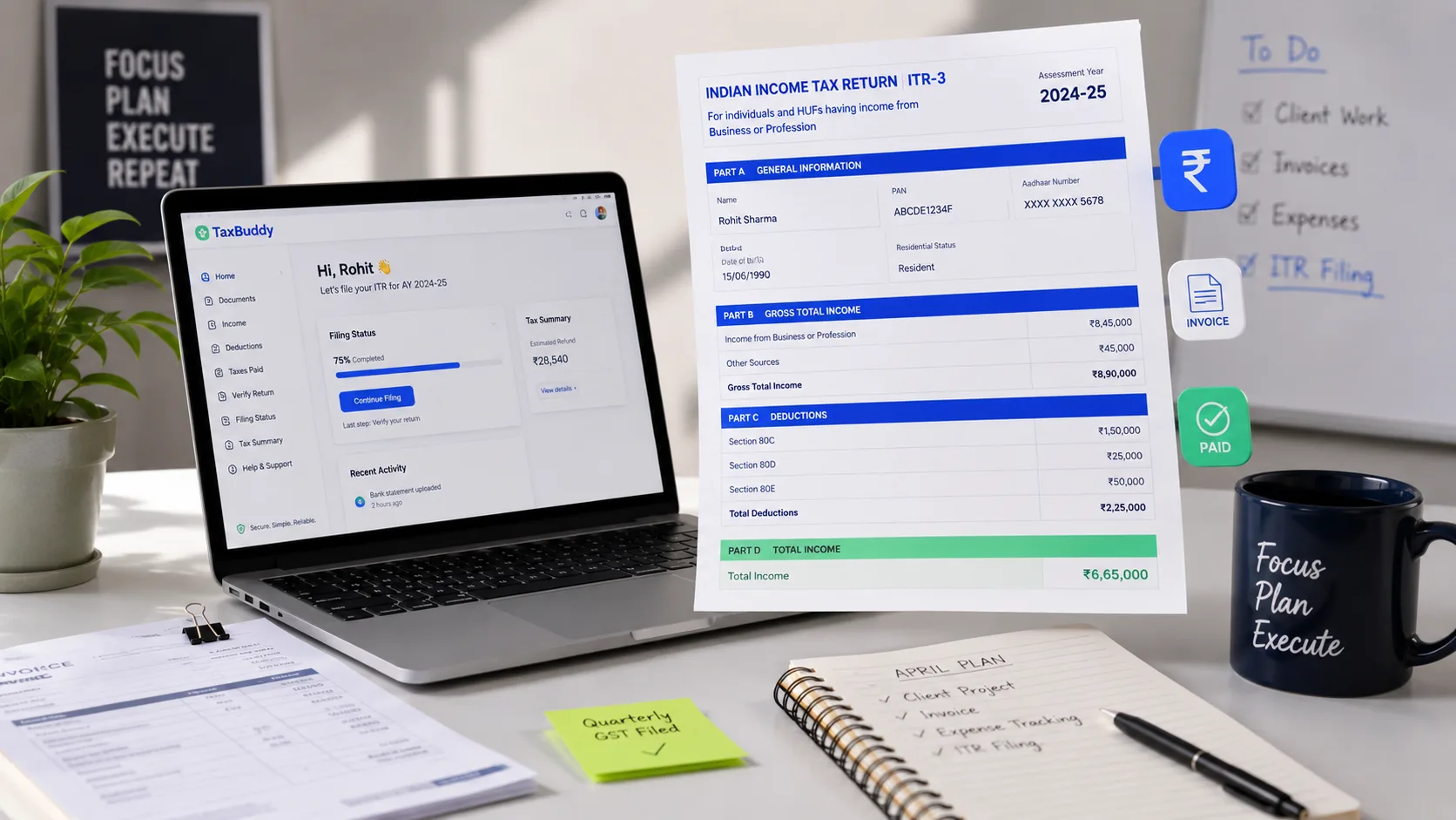 ITR filing for freelancers and the self-employed — FilingSetu blog article