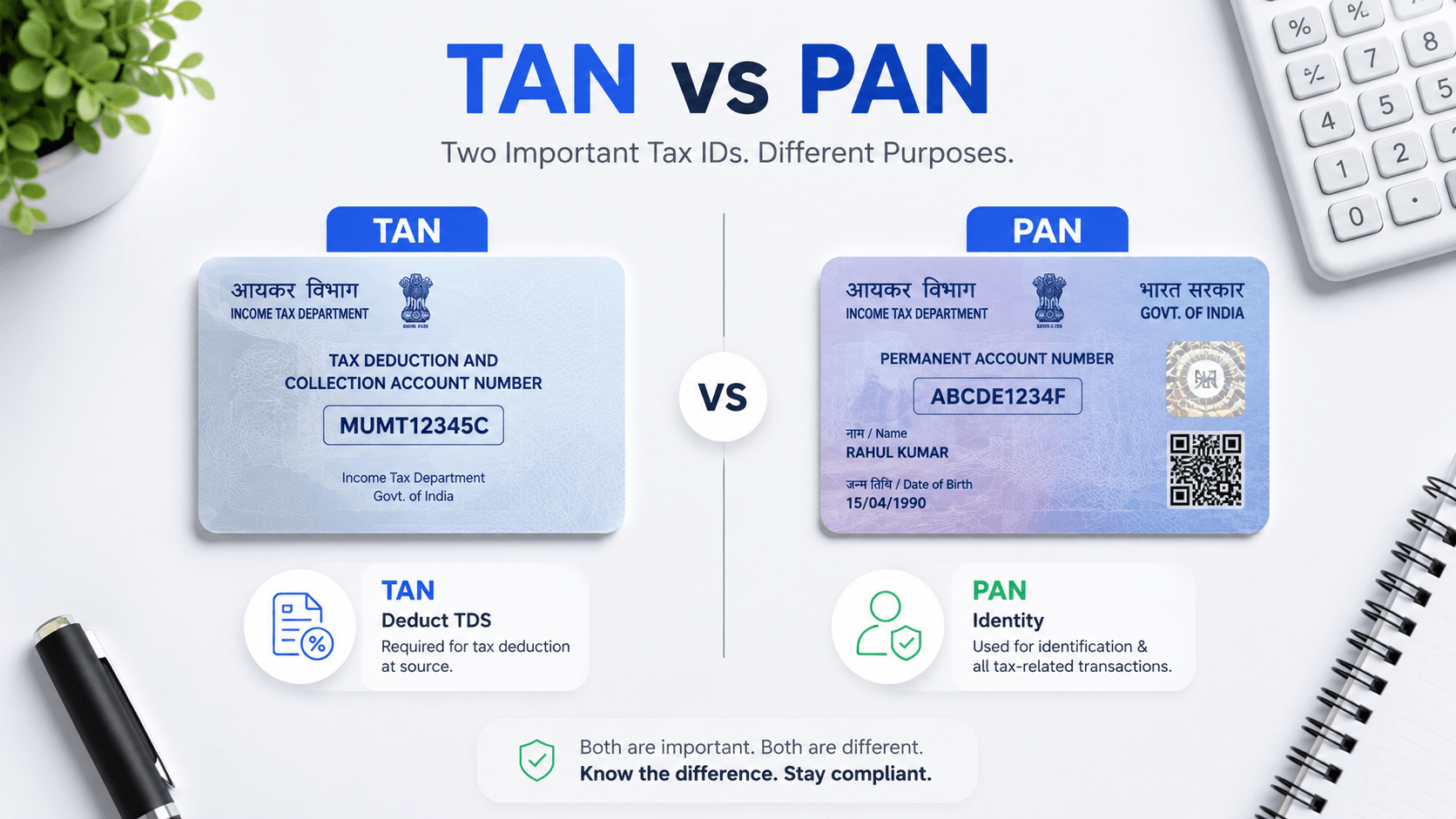 TAN vs PAN: what each is and when you need it — FilingSetu blog article