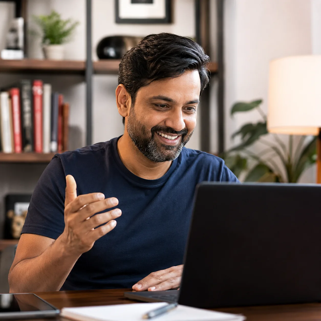 Business owner on a video consultation call with their FilingSetu tax expert