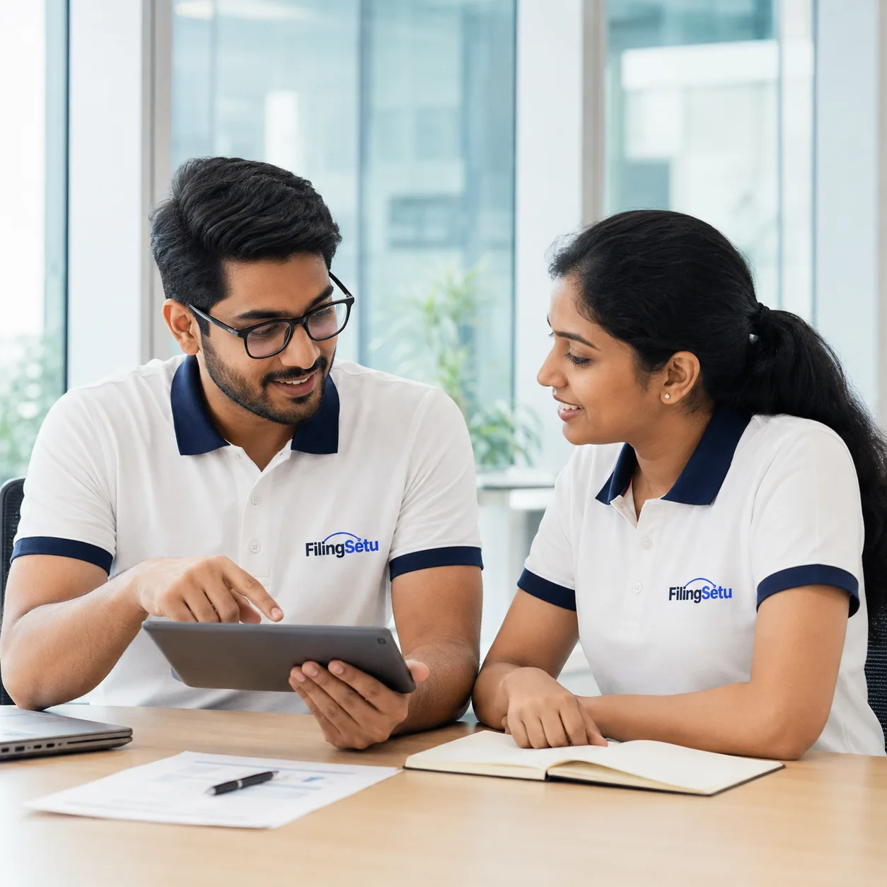 Chartered accountant advising a client on GST registration and returns