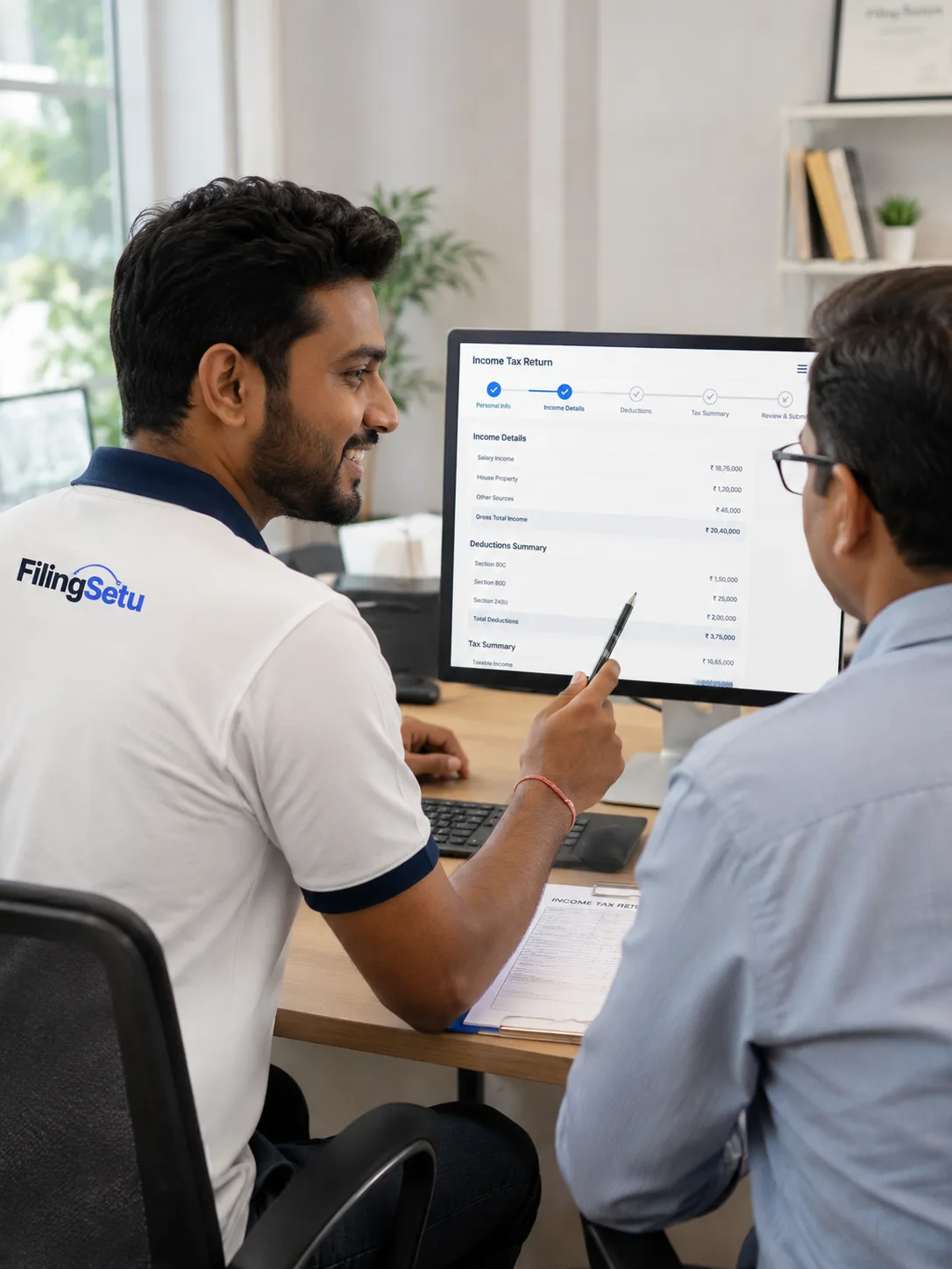 Income tax return (ITR) review with a client