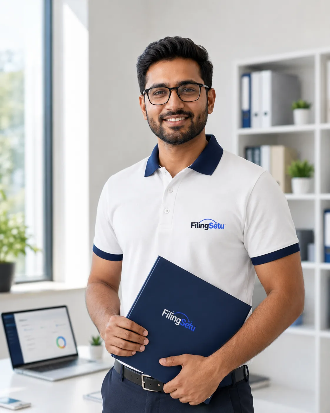 Chartered accountant reviewing an income tax return (ITR) with a client