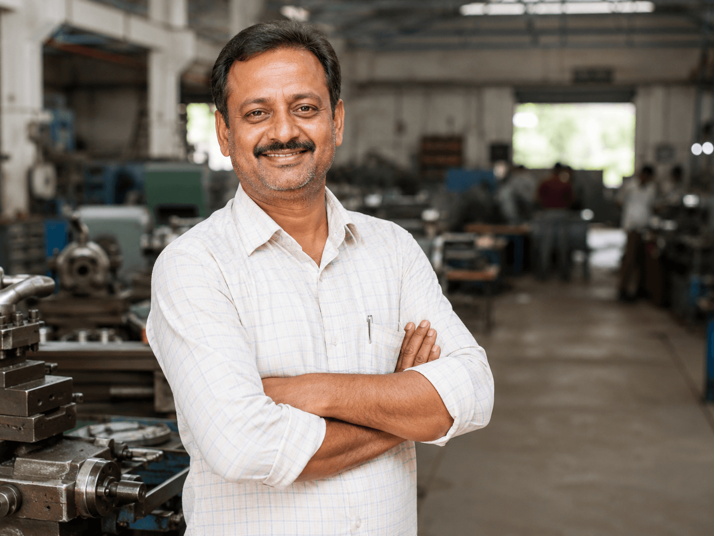 Manufacturer completing MSME Udyam registration in a workshop