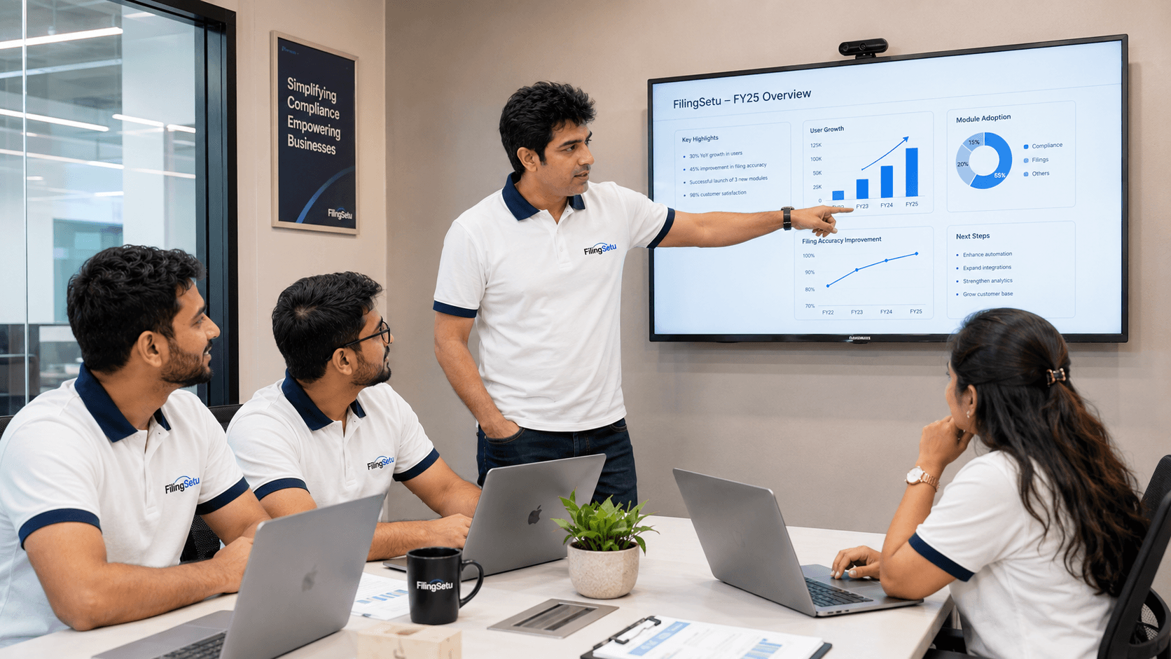FilingSetu team collaborating on client GST, ITR and compliance filings