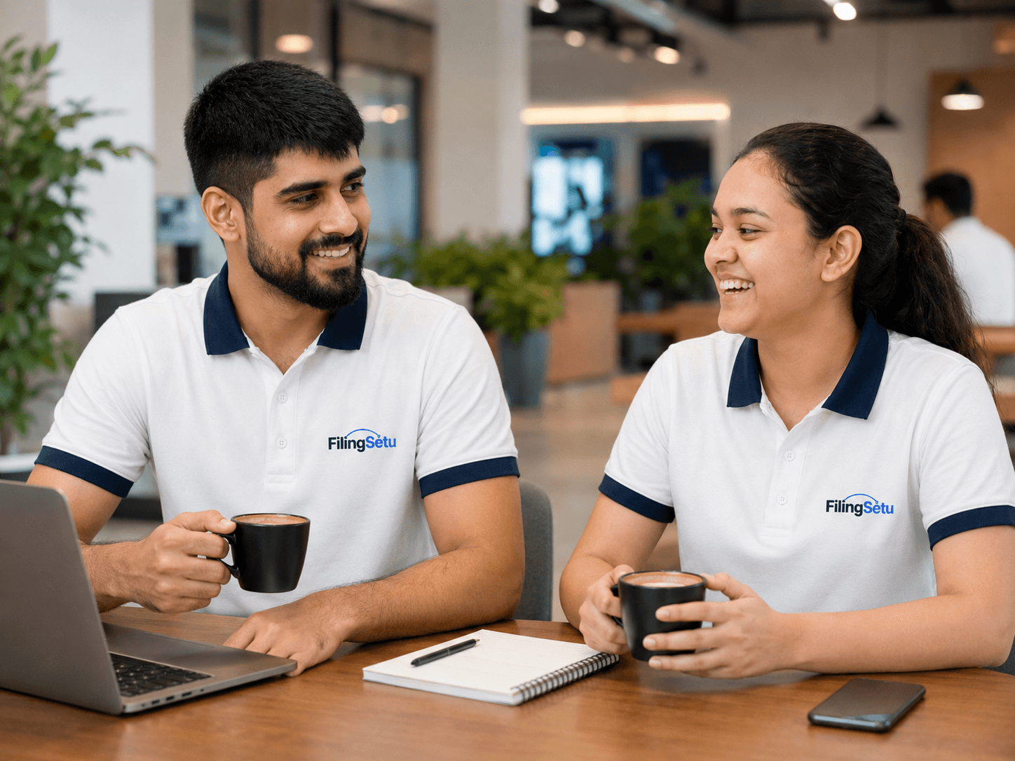 FilingSetu expert meeting a client to plan GST and income tax compliance