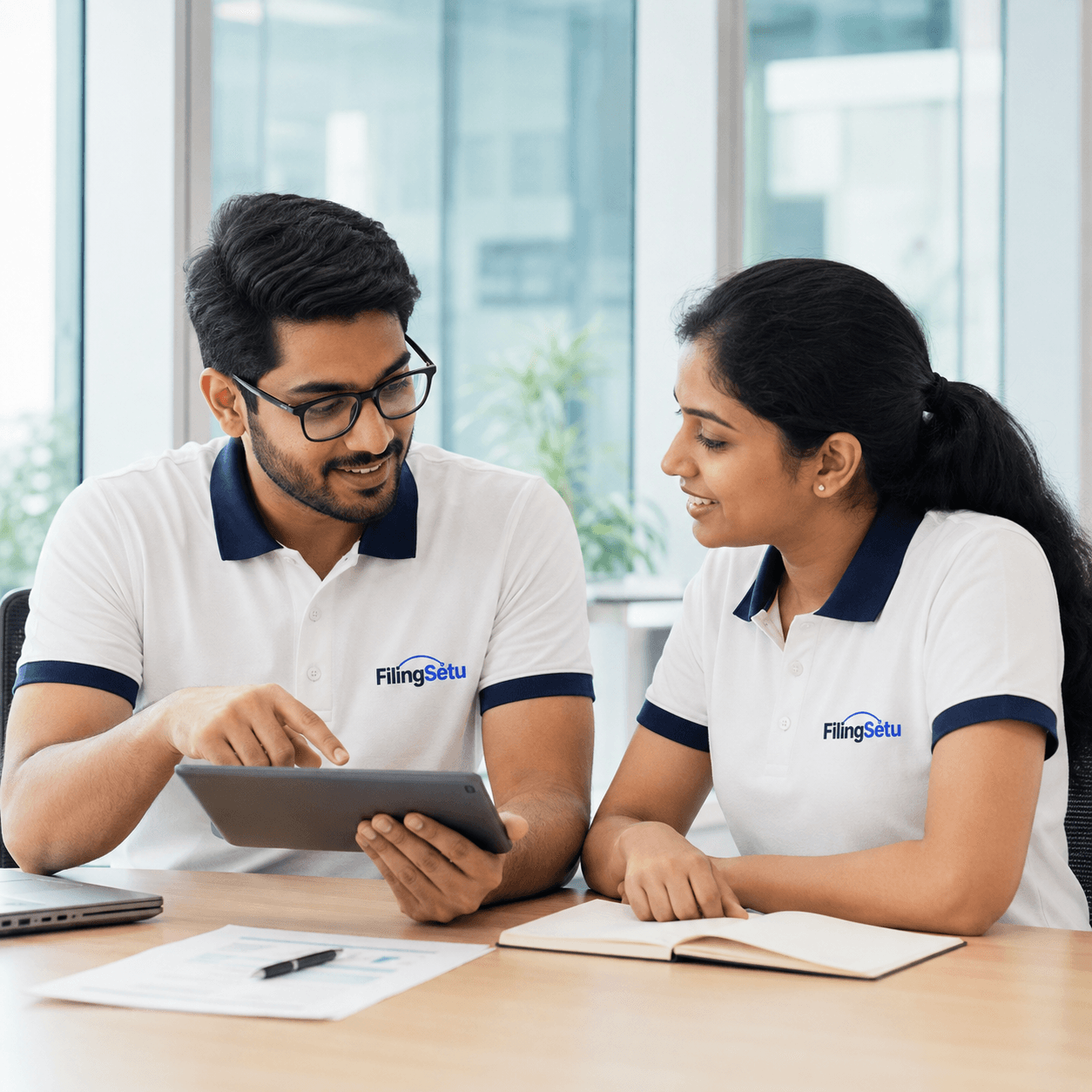 Chartered accountant advising a client on GST registration and returns