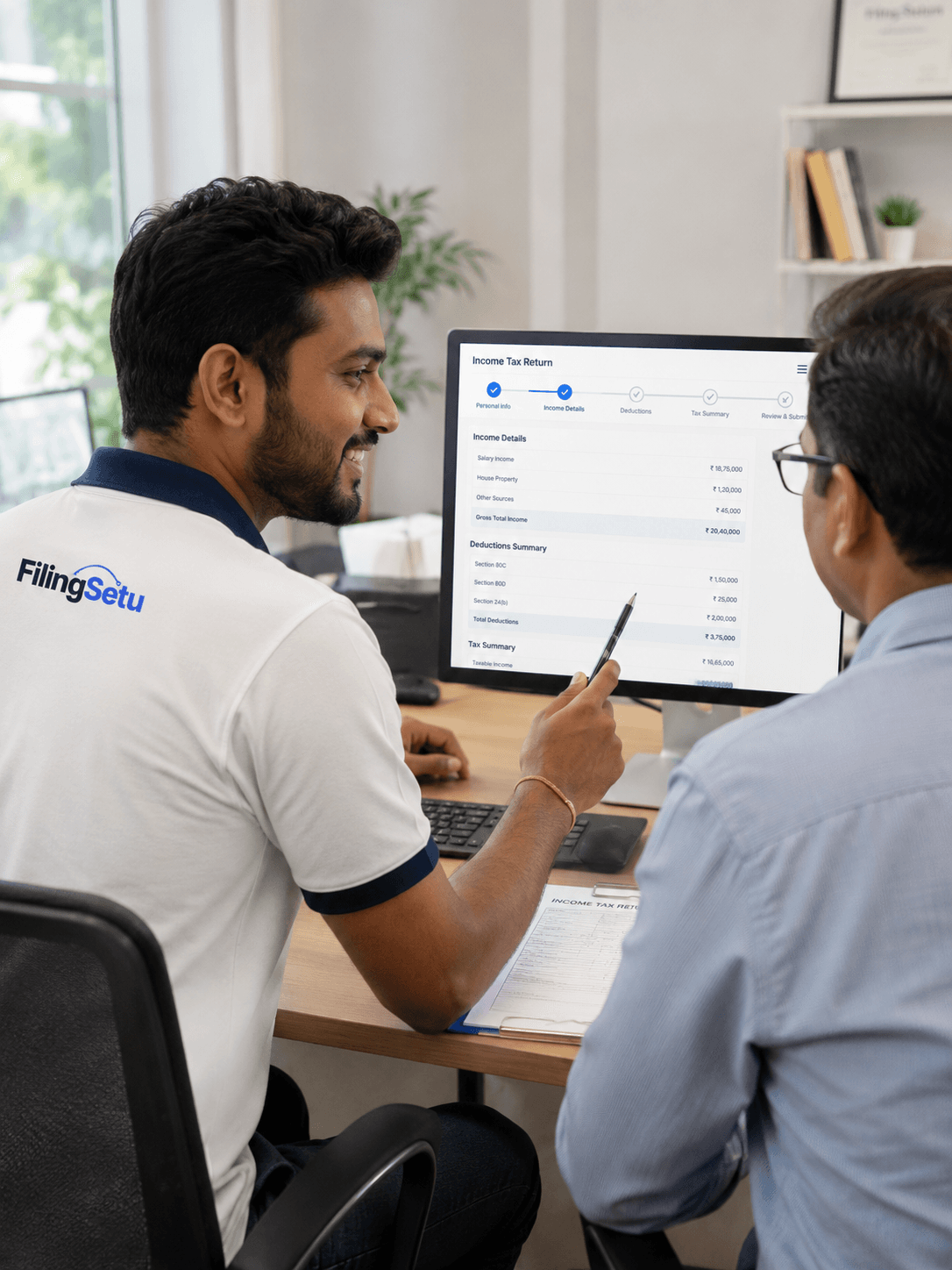 Income tax return (ITR) review with a client